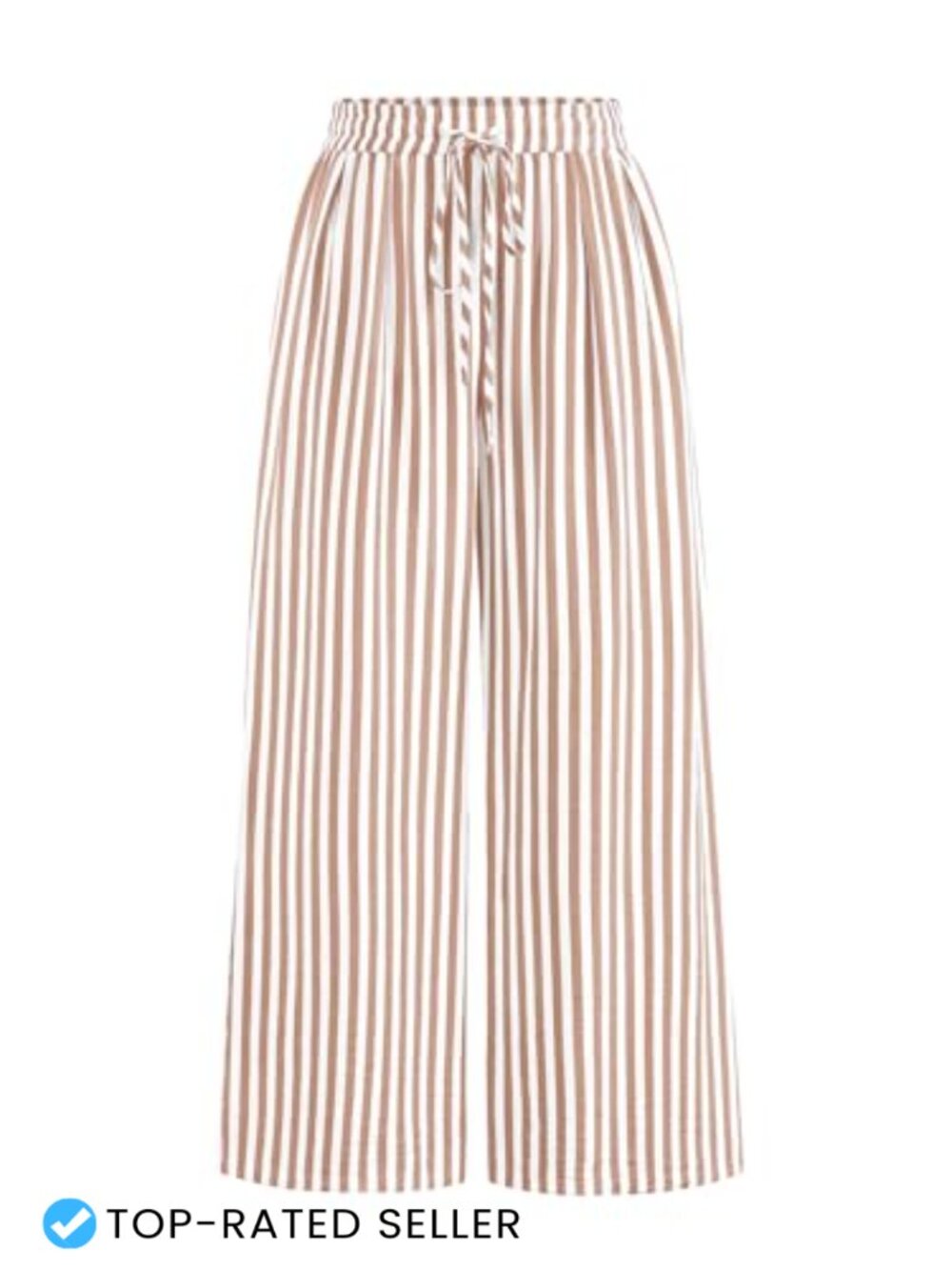 Women's Elastic Waist Wide Leg Palazzo Pants with Pockets, Floral & Striped
